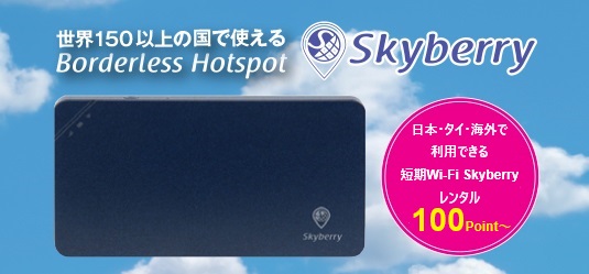 Skyberry 世界150以上の国で使えるBorderless Hotspot
